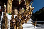 Luang Prabang, Laos  - The Haw Pha Bang the Royal or Palace Chapel, the naga is a significant architectural and sculptural ornament in Buddhist temples.
 